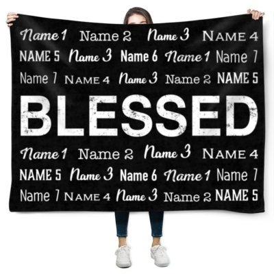 Blessed Family Names Personalized Fleece Blanket