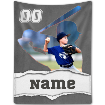 Personalized Baseball Blanket With Name And Number Baseball Gifts For Boy Men