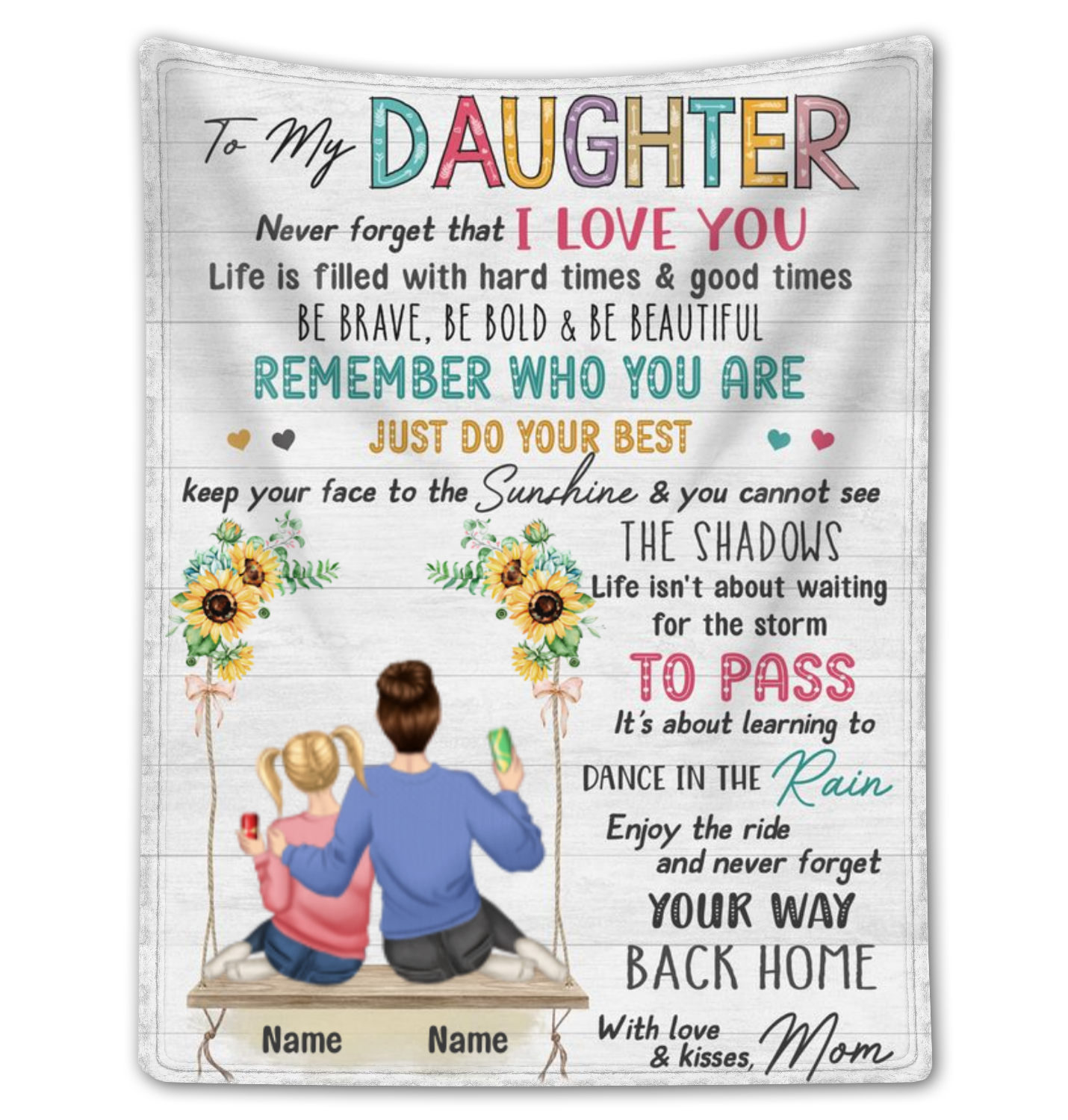 Mother And Daughter Customizable Chibi Clip Art Fleece Blanket