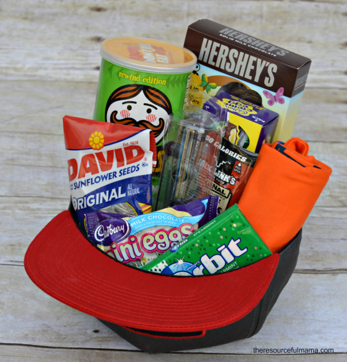 Baseball Caps Basket - Easter baskets for young adults