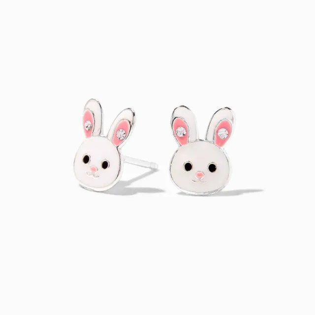 Rabbit Stud Earrings - Adorable Easter Basket Gift For A Teen Girl That She'Ll Adore