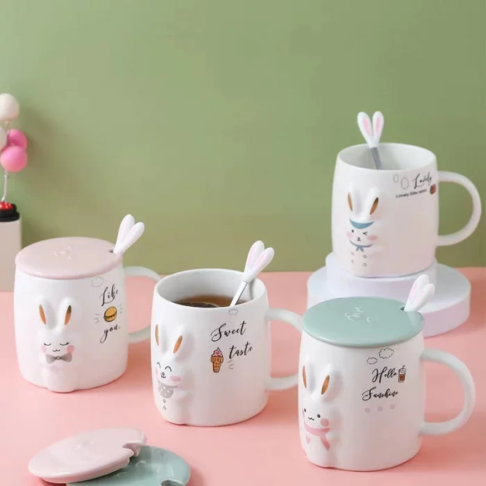 Ceramic Rabbit Mug - cute Easter basket gift for a girl that she'll love
