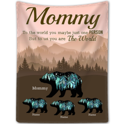 Personalized Mama Bear Blanket Sentimental Mother's Day Gift For Mommy