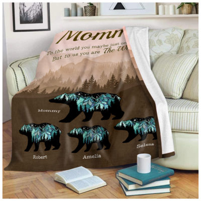 Personalized Mama Bear Blanket Sentimental Mother's Day Gift For Mommy 01