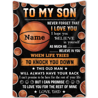 Customized Basketball Fleece Blanket Gift For Son Son Gifts From Dad Basketball Player Blanket