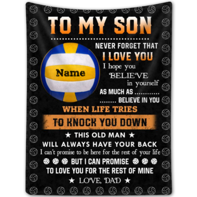 Customized Volleyball Fleece Blanket Gift For Son Son Gifts From Dad Volleyball Player Blanket