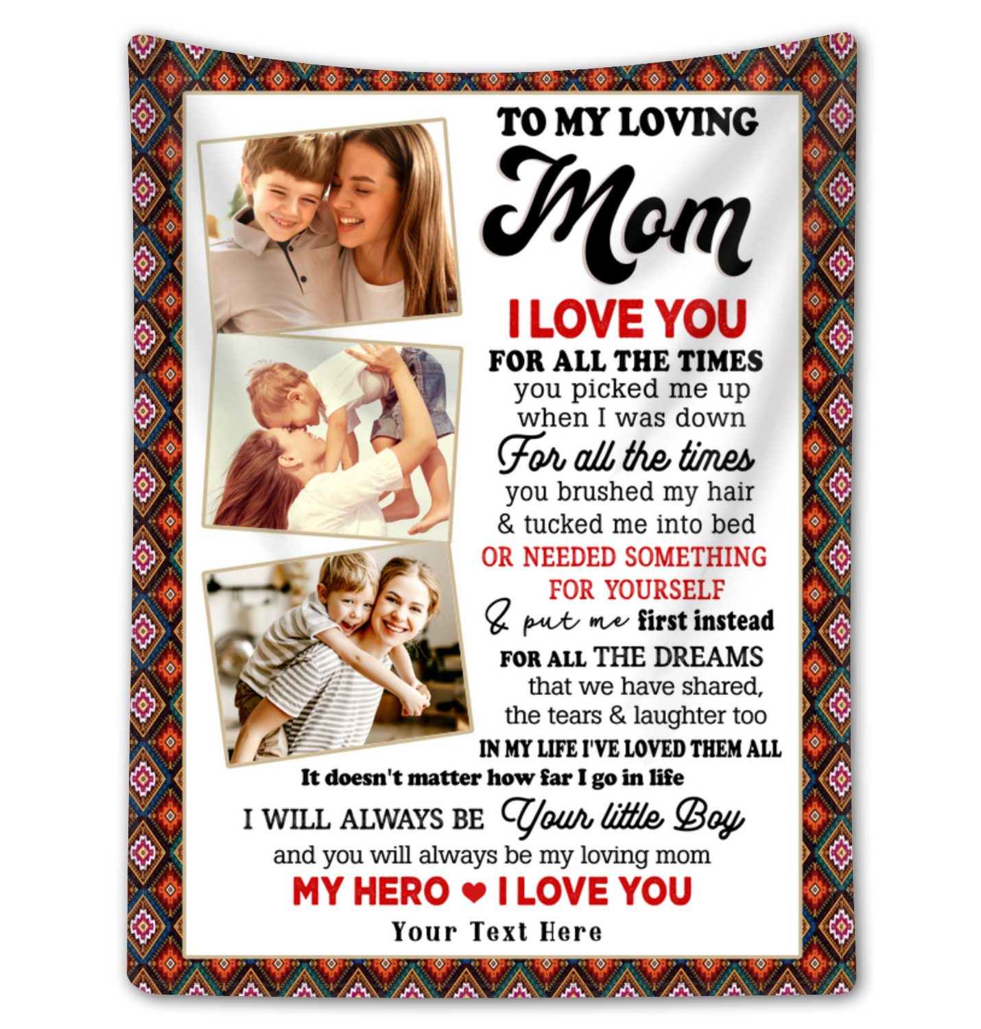 Mom Gift From Son Mother's Day Gift Personalized Fleece Blanket - Oh Canvas