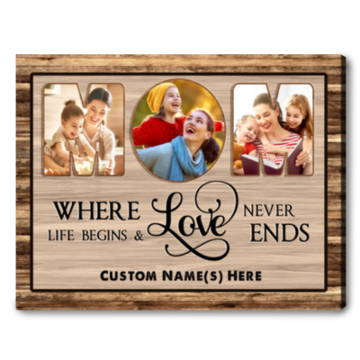 Amazing Mother's Day Gift Ideas Custom Mom Photo Collage Canvas Print