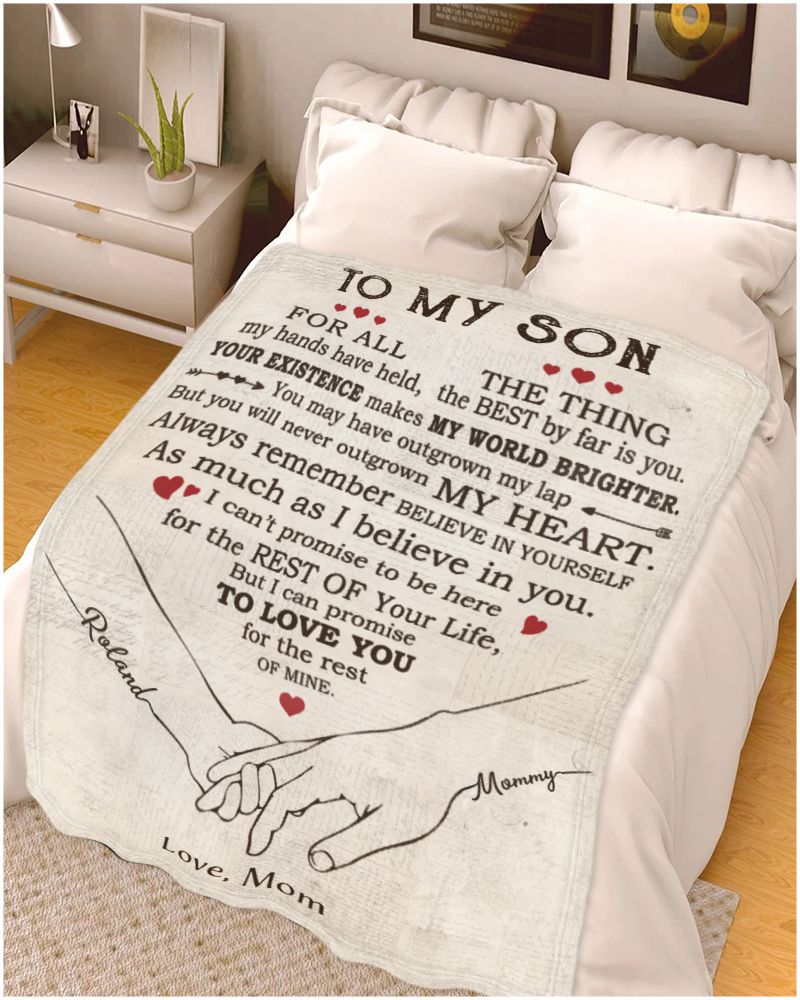 Mom Gift From Son Mother's Day Gift Personalized Fleece Blanket - Oh Canvas