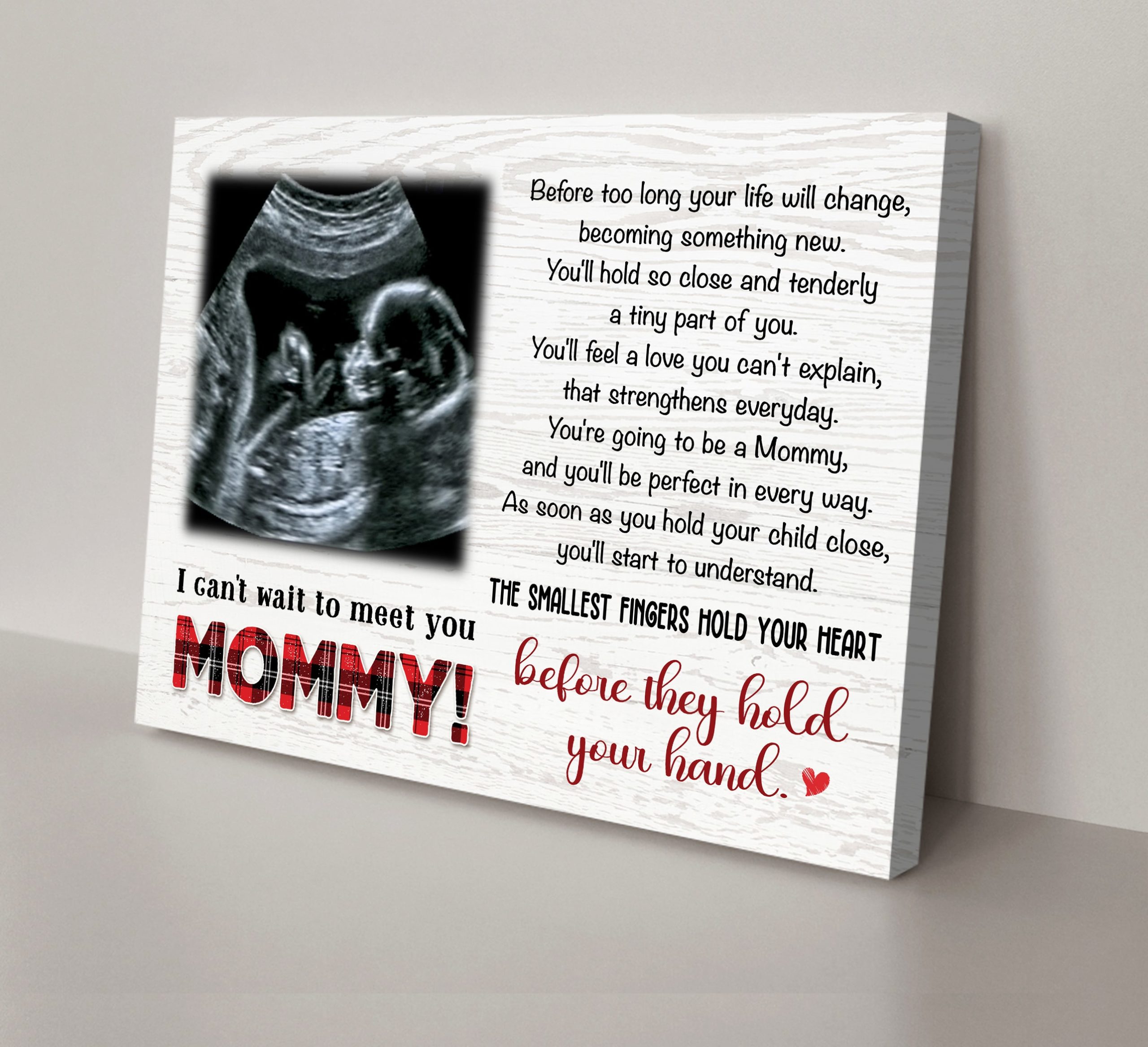 Custom Baby Sonogram Picture Frame First Time Mom Gifts - Oh Canvas