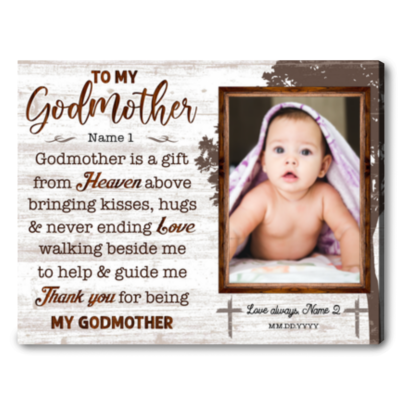 Custom To My Godmother Photo Canvas Print Sentimental Mother's Day Gift Ideas