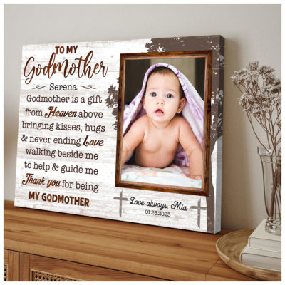 Custom To My Godmother Photo Canvas Print Sentimental Mother's Day Gift Ideas 01
