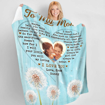 Custom To My Mom Blanket Gift From Daughter Amazing Mother's Day Gift Ideas 01