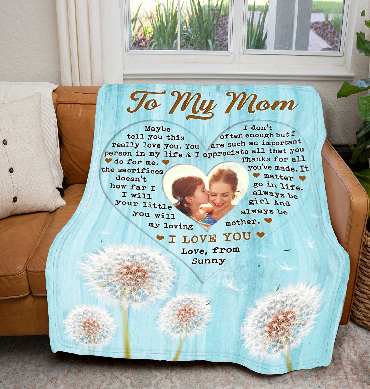 Personalized throw blanket gift for Mom or Dad, thanking them for being who  they are.