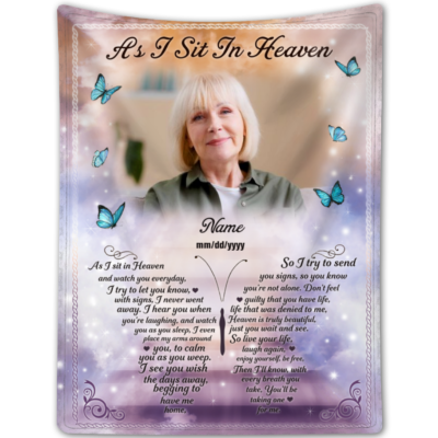 Personalized Sympathy Blanket For Loss Of Loved One Memorial Fleece Blanket