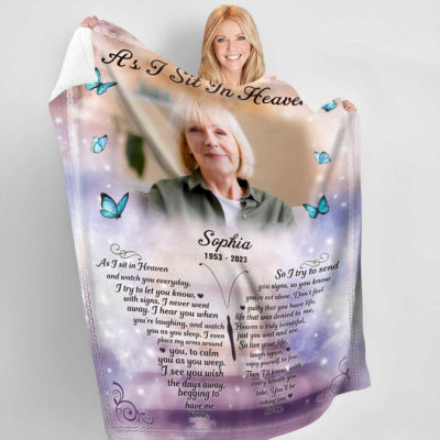 Personalized Sympathy Blanket For Loss Of Loved One Memorial Fleece Blanket 01