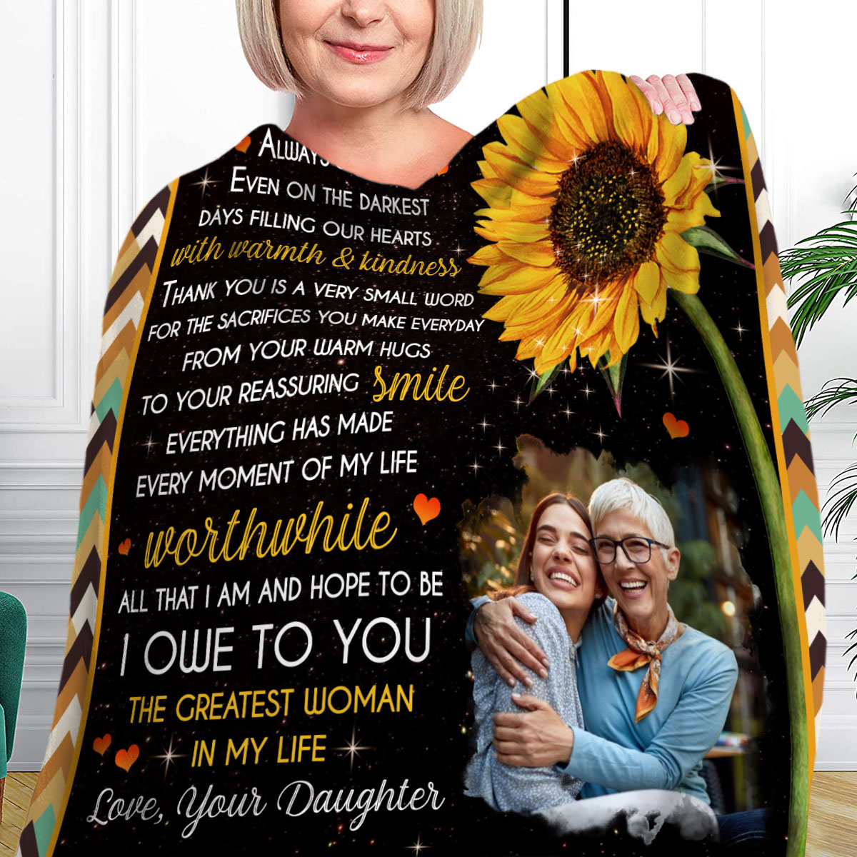 Mom sunflower online blanket