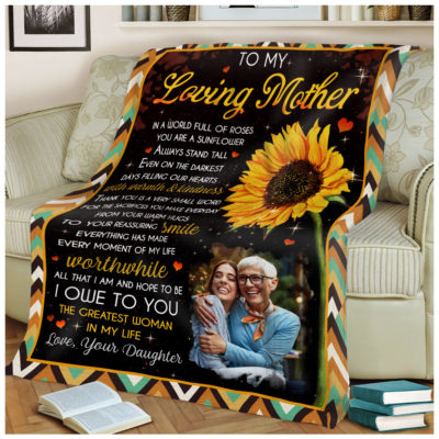 Custom Blanket Gift For Mom From Daughter Sunflower Gift For Mothers Day