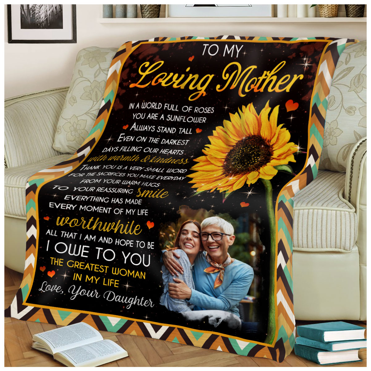 Daughter blanket with online sunflowers