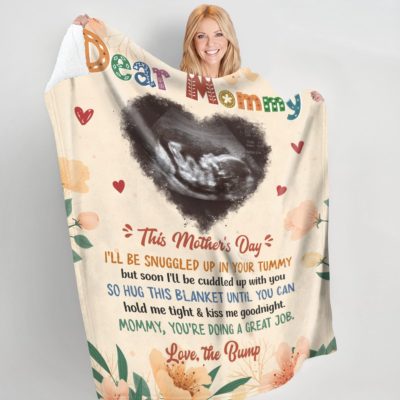 Mother's Day Gift For Pregnant Wife First Mother's Day Gift Fleece Blanket