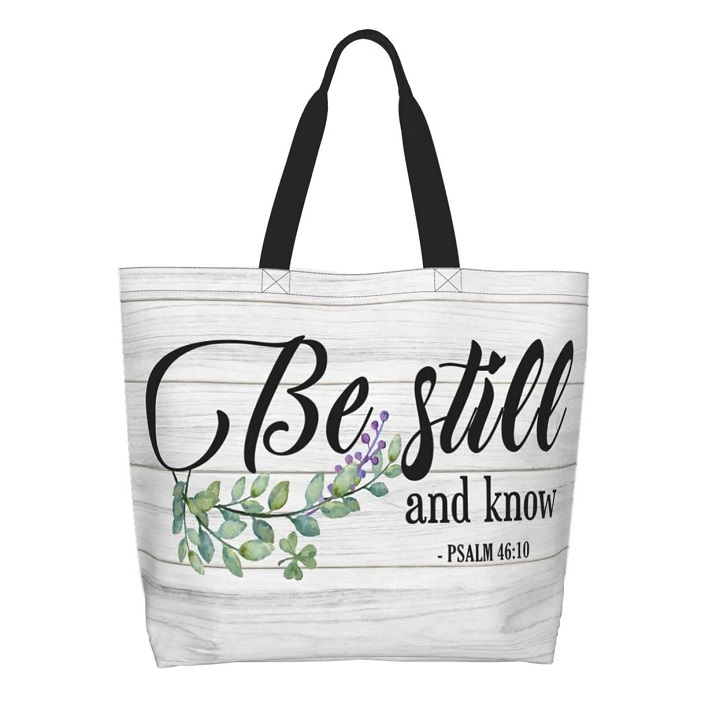 Find Peace on the Go with the "Be Still" Tote Bag - a thoughtful Christian Mother's day gift