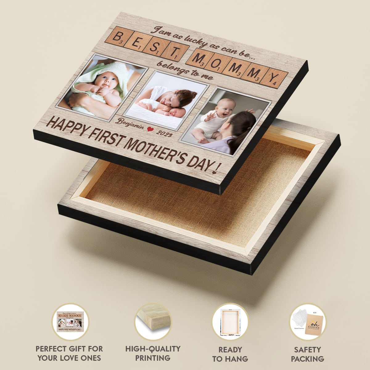 Customized Mother's Day Gift For First Time Mom Canvas Print Oh