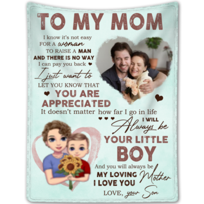 Mom Gift From Son Mother's Day Gift Personalized Fleece Blanket