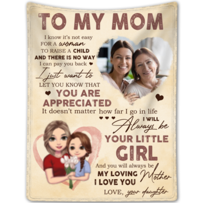 Mom Gift From Daughter Mother's Day Gift Personalized Fleece Blanket