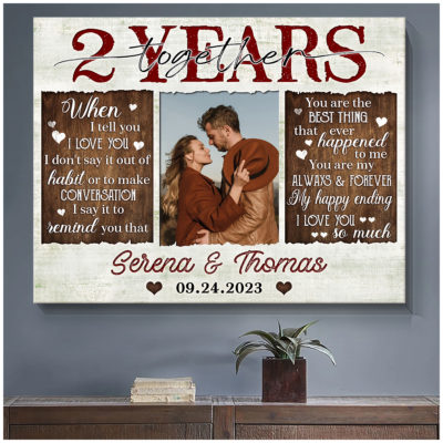 Unique 2 Years Anniversary Gift Custom 2 Years Together Canvas 01