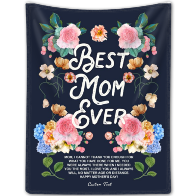 Floral Fleece Blanket Gift For Mom Happy Mother's Day Gift Idea