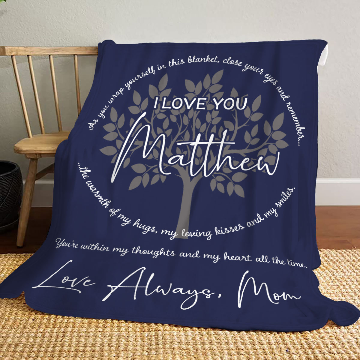 Mom Gift From Son Mother's Day Gift Personalized Fleece Blanket - Oh Canvas