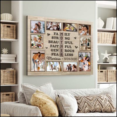 Best Mom Gift Personalized Collage Photo Gift Canvas Print