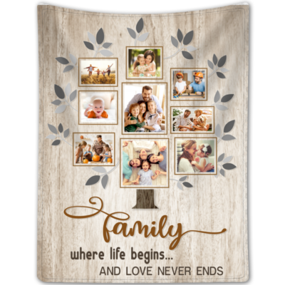 Custom Blanket with Family Photos Family Photo Gift Ideas