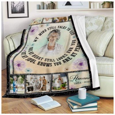 Custom Memorial Blanket With Photos Loss Gift For Loved One