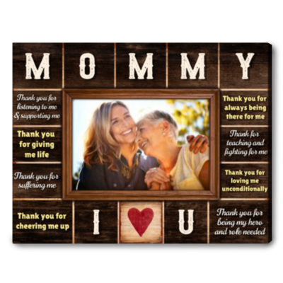 Custom Gift For Mother's Day Personalized Photo Canvas Print