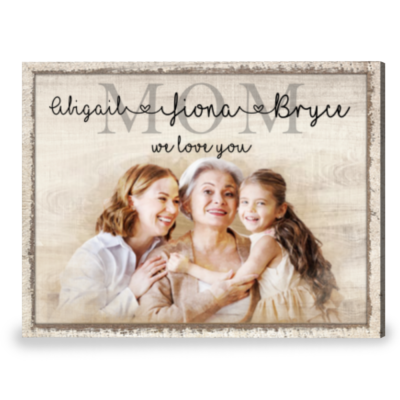Meaningful Photo Gift For Mom With Personalized Names Canvas Print