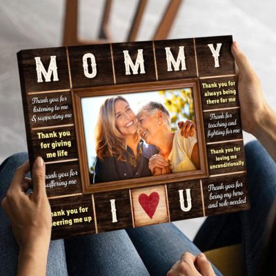 Custom Gift For Mother's Day Personalized Photo Canvas Print 01