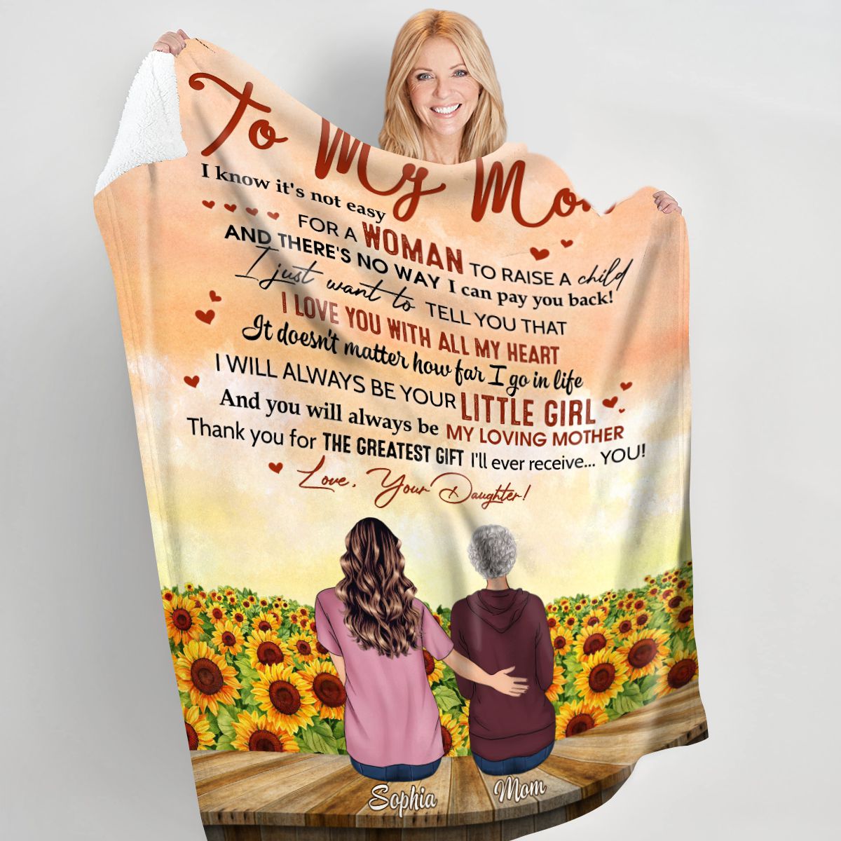 Personalized Mom Blanket From Son, Presents For Moms Birthday, Mom