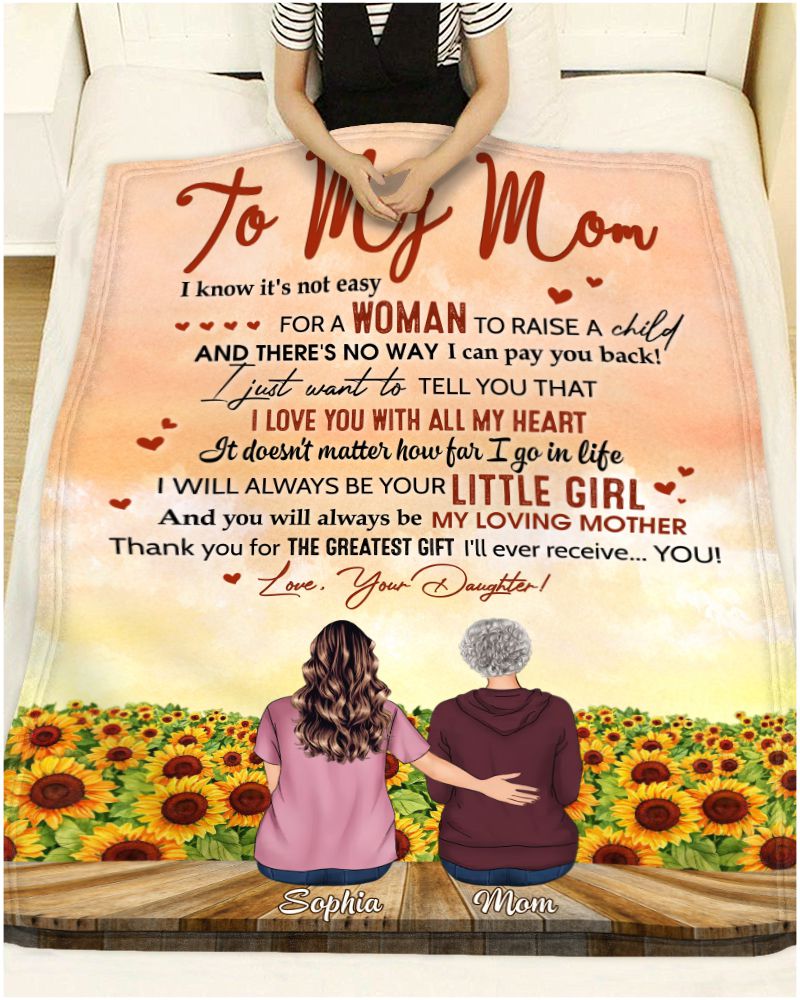 Personalized Mom Blanket From Son, Presents For Moms Birthday, Mom