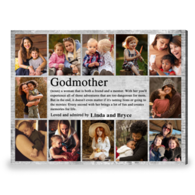 Godmother Gift For Mother's Day Custom Collage Photo Canvas Print