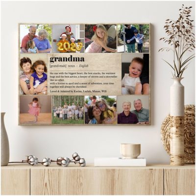 Grandma Gift For Mother's Day Custom Collage Photo Canvas Print