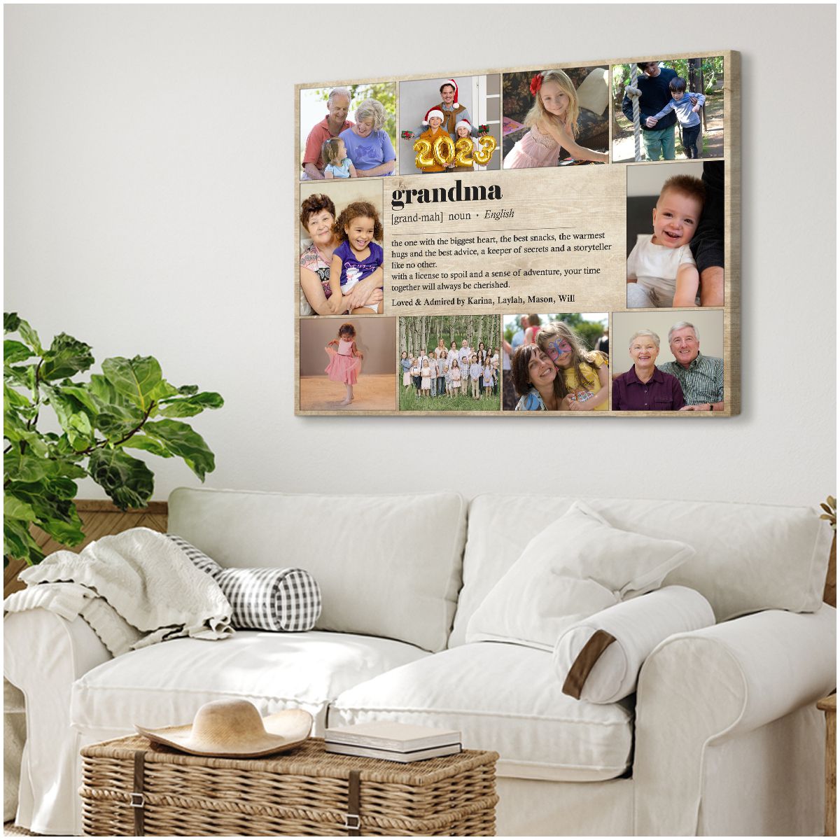 Grandma Personalized Gift Mother's Day Gift For Grandma Canvas Print - Oh  Canvas