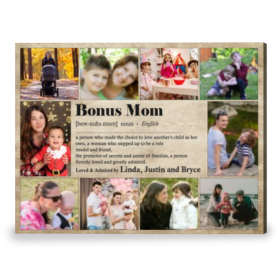 Bonus Mom Gift For Mother's Day Collage Photo Canvas Print
