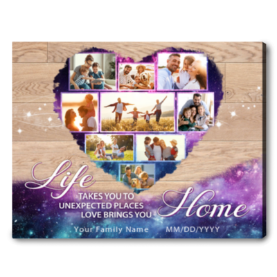 Personalized Family Photo Collage Canvas Unique Living Room Gift Ideas