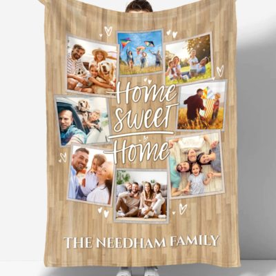 Best Gift For New House Customized Family Photo Blanket Gift Home Sweet Home