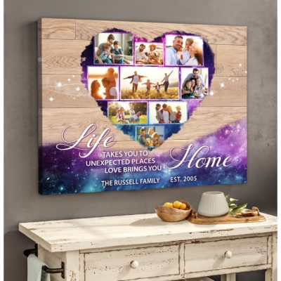 Personalized Family Photo Collage Canvas Unique Living Room Gift Ideas