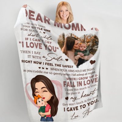First Mother's Day Gift For New Mom Custom Photo Fleece Blanket