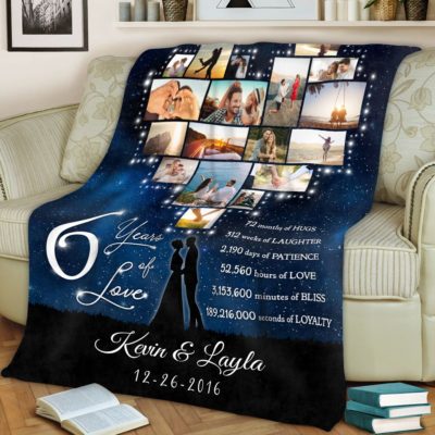 Custom 6th Anniversary Gift Fleece Blanket Sentimental Gift For Couple 01