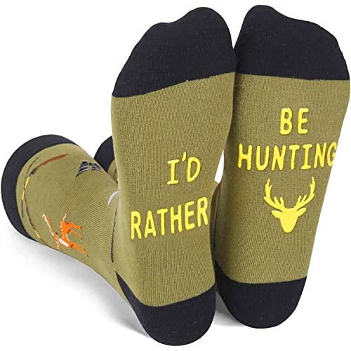 Funny "I'd rather, Be Hunting" Socks - gag gifts for hunters