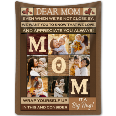 Custom Dear Mom Fleece Blanket Gift For Mom Happy Mother's Day Gift Idea